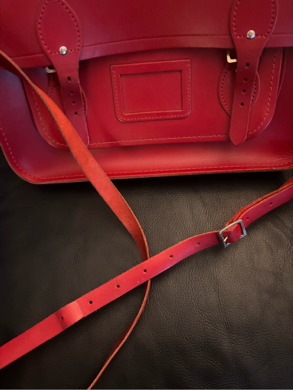 The Cambridge Satchel Company Red Leather Satchel Crossbody - Picture 5 of 9